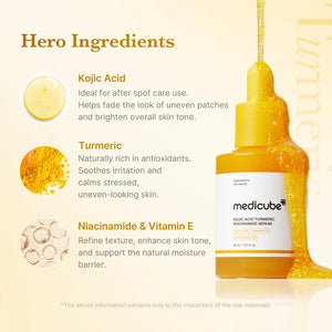 Medicube Kojic Acid Turmeric Niacinamide Serum for dark spots and uneven skin tone