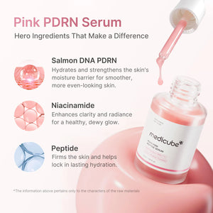 Medicube PDRN Pink Peptide Serum with Salmon DNA PDRN for firm hydrated skin