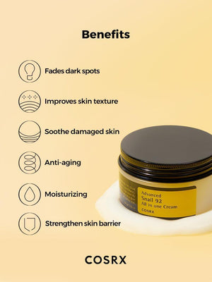 COSRX Advanced Snail 92 All In One Cream 100g benefits