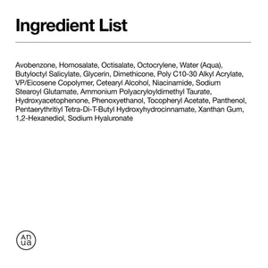 ANUA Zero-Cast Moisturizing Finish Sunscreen SPF50 ingredient list