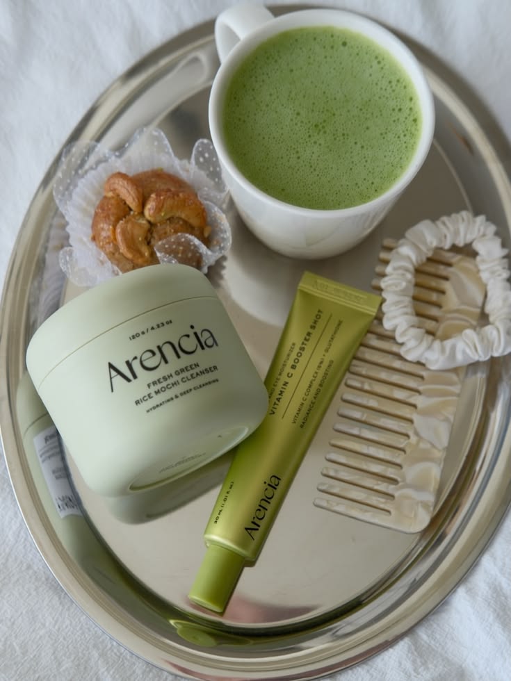 Arencia Fresh Green Rice Mochi Cleanser and Vitamin C Booster Shot skincare bundle