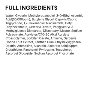 Vitamin C Booster Shot Pure Vitamin C Glutathione ingredients 